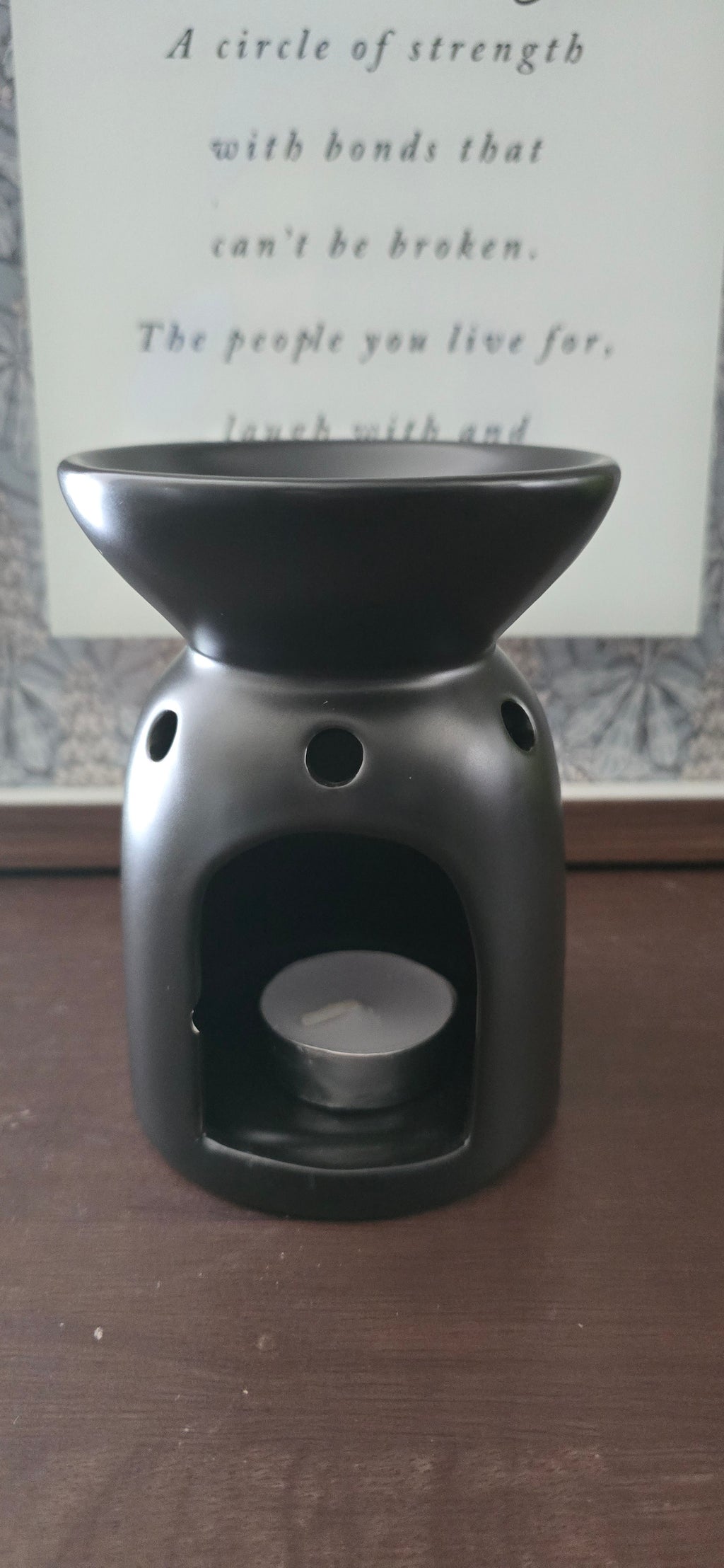 Ceramic Wax Warmer and Tealight Starter Set ( Black)