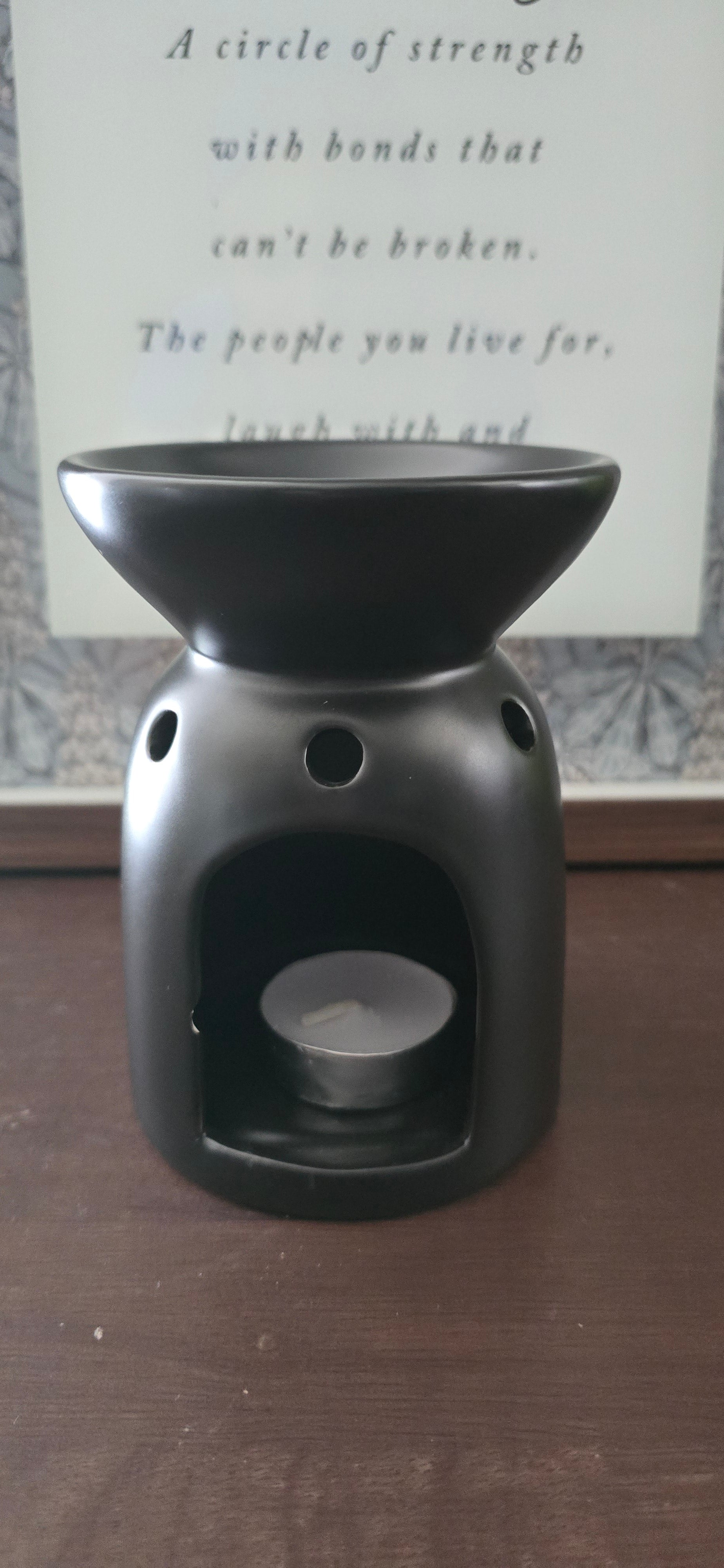 Ceramic Wax Warmer and Tealight Starter Set ( Black)