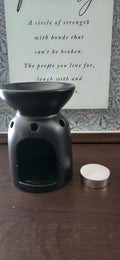 Ceramic Wax Warmer and Tealight Starter Set ( Black)